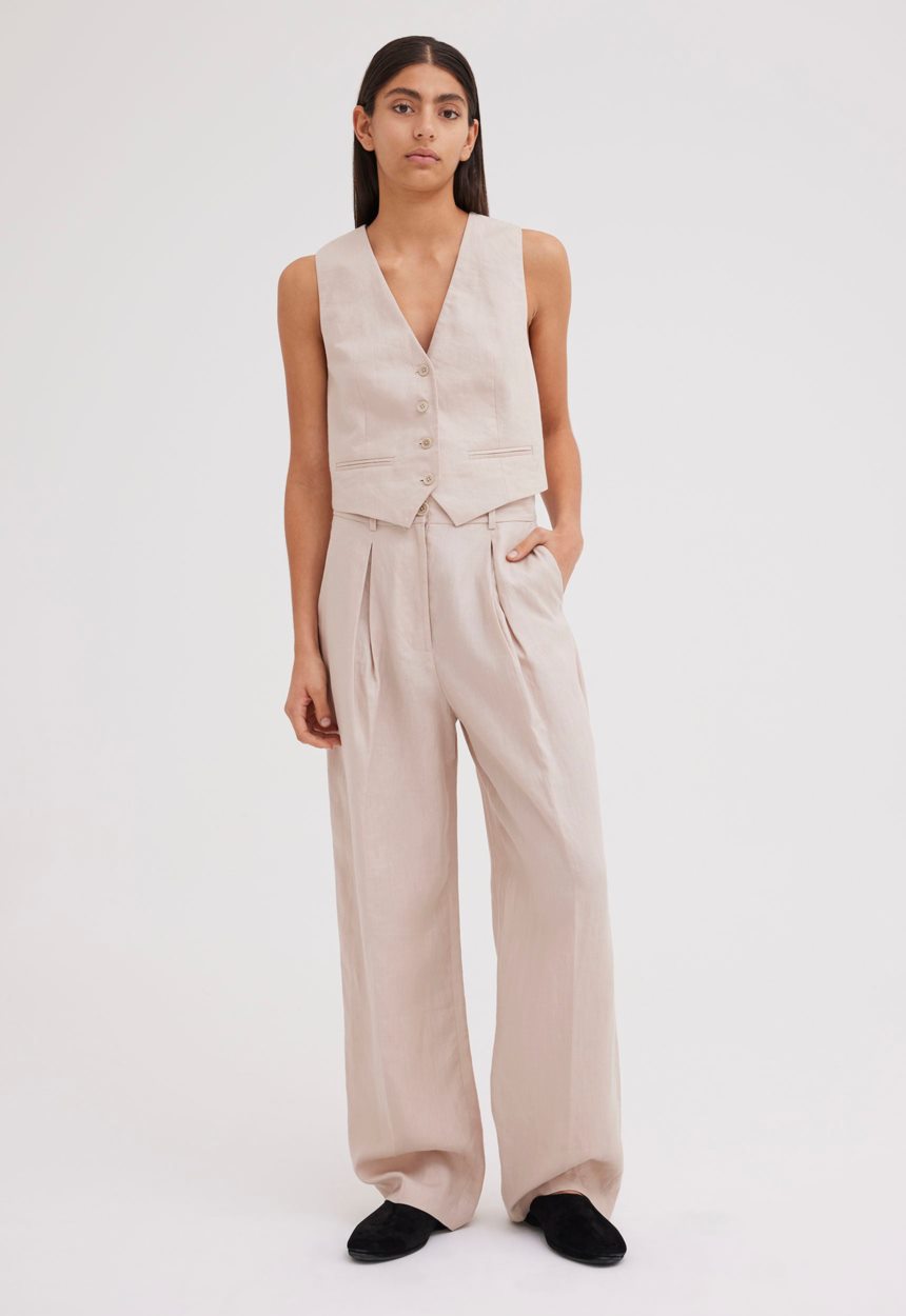 Jac + Jack Duomo Linen Pant - Stone Neutral